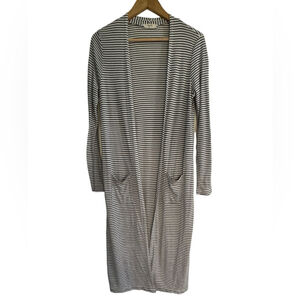KyeMi Striped Open Front Duster Cardigan - Size Large